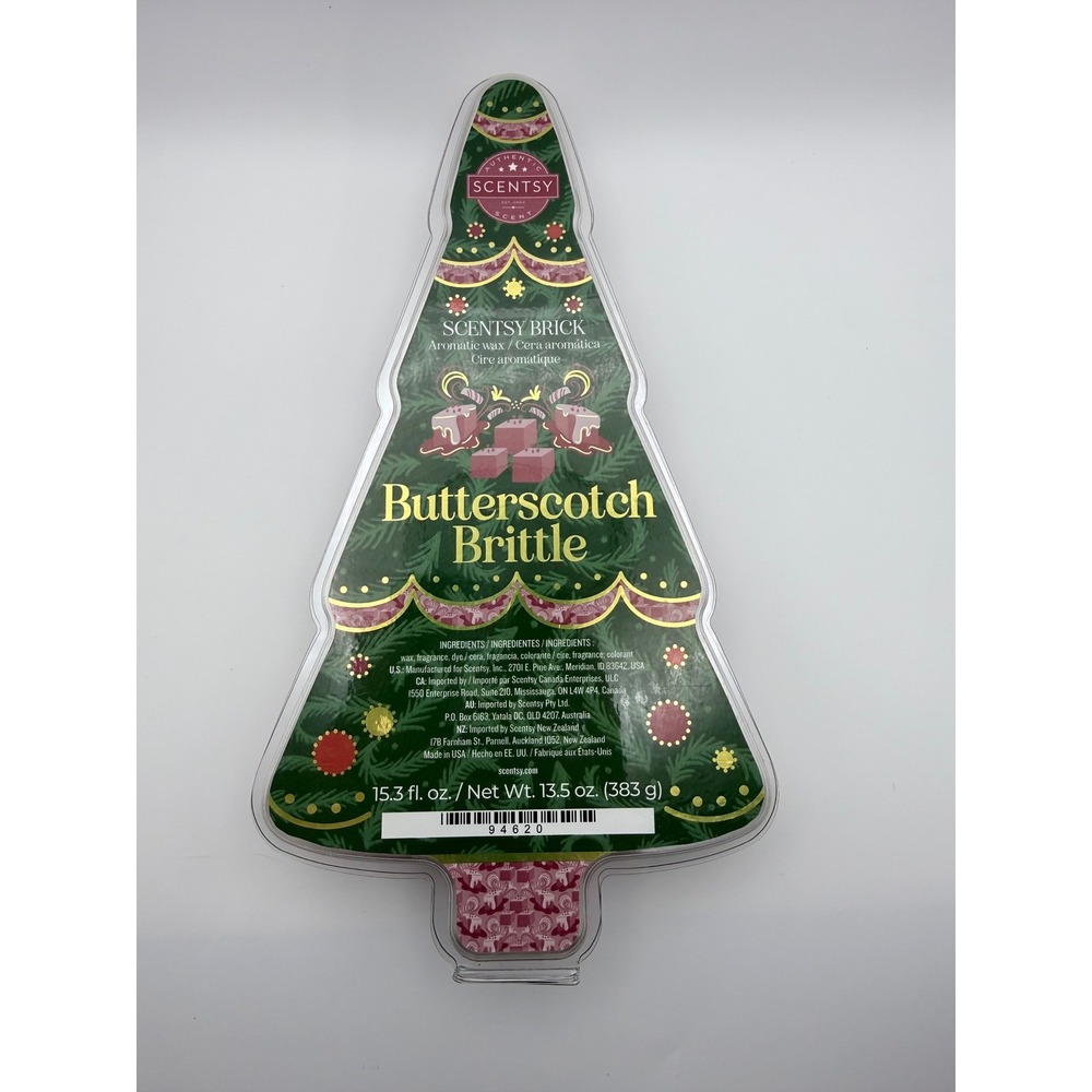 Scentsy Butterscotch Brittle Wax Brick Christmas Tree Shape Holiday Scent